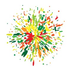 Rainbow paint splash explosion. Cartoon typographical element