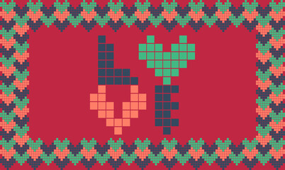 Love Pixel Art Pattern