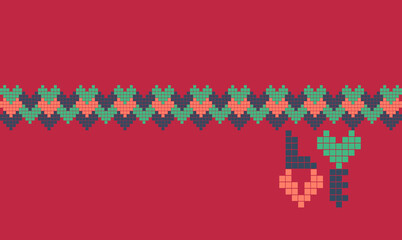 Love Pixel Art Pattern