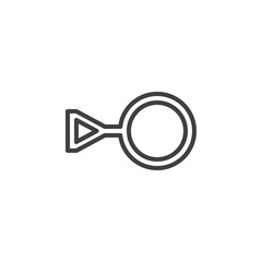 Third gender line icon. linear style sign for mobile concept and web design. Third sex outline vector icon. Symbol, logo illustration. Vector graphics