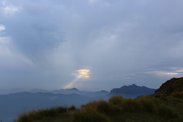 beautiful evening in the landscape view of uttarakhand's mountains.