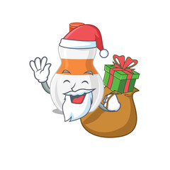 Cartoon design of body lotion Santa having Christmas gift