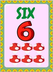 Preschool toddler math with mushroom design