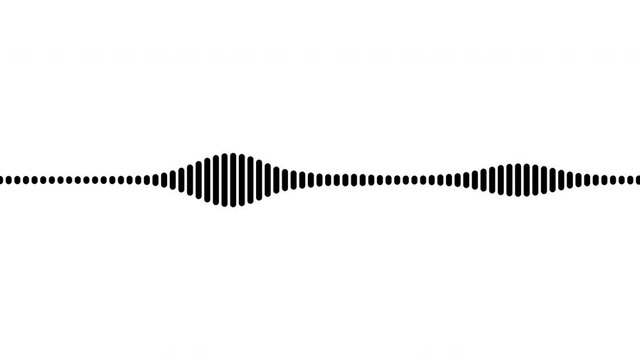 Sound wave with line isolated on white background. black color digital sound wave equalizer. Audio technology wave concept and design under the concept of black and white emphasize simplicity.