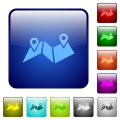 Route plan color square buttons