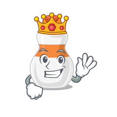 A humble King of body lotion caricature design style with gold crown
