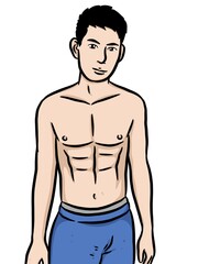 Naklejka premium cartoon cute sexy man on white background