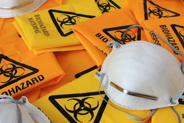 The inscription and the sign `Biohazard`