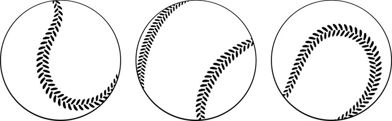 Set of Vector Baseball icon. Flat illustration of Baseball balls for web design, logo, icon, app, UI. Isolated on white.