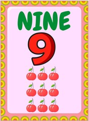 Preschool toddler math with cherry design