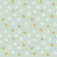 Little textured rings seamless vector polka dots pattern. Simple surface print design for backgrounds, textiles, stationery, fabrics, and packaging.