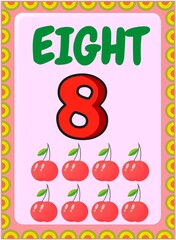 Preschool toddler math with cherry design