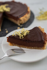 sweet home made chocolate elderflower cake