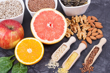 Nutritious products and ingredients containing vitamins for healthy thyroid