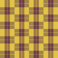 Japanese Yellow Plaid Vector Seamless Pattern