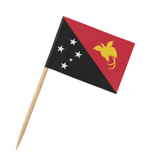 Small paper flag of Papua New Guinea on wooden stick