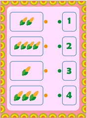 Preschool and toddler math with corn design