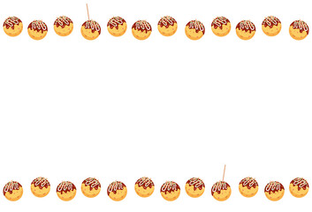 コロコロした可愛い丸いたこ焼きの背景