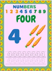 Preschool and toddler math with carrot design