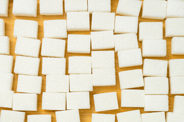 pieces of refined sugar top view