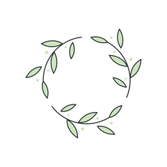 Ornamental, Floral Hipster Logo Design Template.