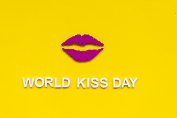 World kiss day or international kissing day. 6th July