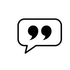 quote mark icon vector design template