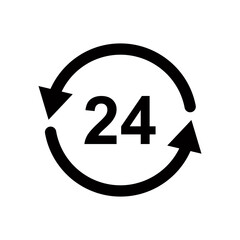 24 hour icon vector design template