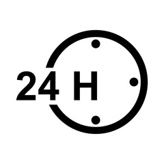 24 hour icon vector design template