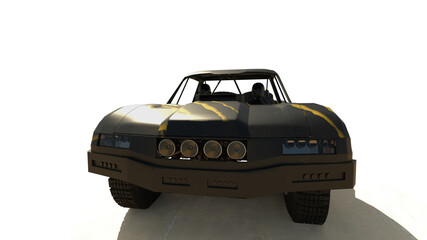 Naklejka premium Trophy Truck isolated on white. Render 3d. Illustration.