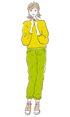 Smiling young woman illustration vector