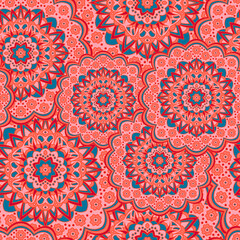 Persian medallion flower seamless ornament design.