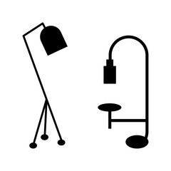 Desk lights for patio, deck & yard. Outdoor garden lighting. Vector flat icon set.Uses for web and print