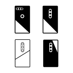 Phone, smartphone, tablet case icons set with vector illustration. Uses for web and print