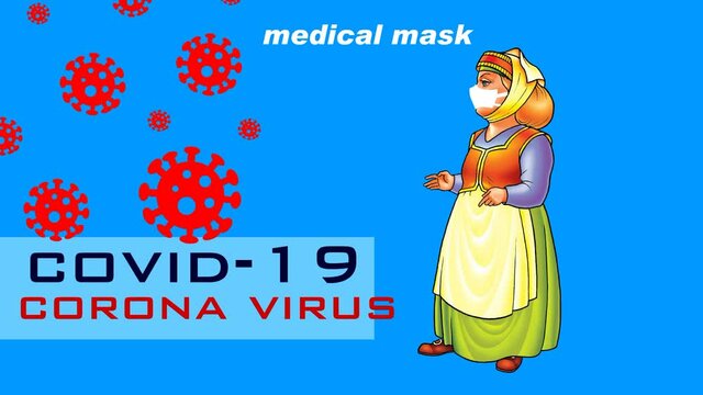 Coronovirus. During a pandemic, medical masks should be worn.