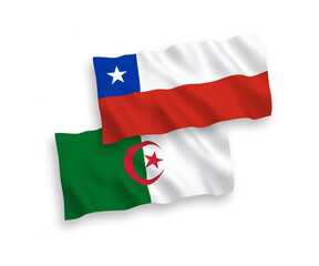 Flags of Chile and Algeria on a white background