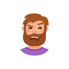 Beard men facial expression