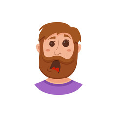 Beard men facial expression