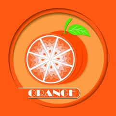 Orange fruit with leaf icon. Poster Advertisement Flyers Vector Illustration