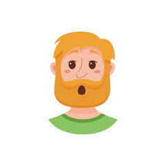 Beard men facial expression