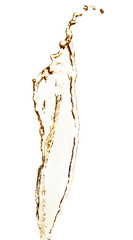 Splash of champagne on white background