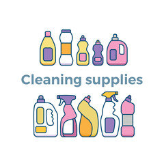 Fototapeta premium Household cleaning supplies