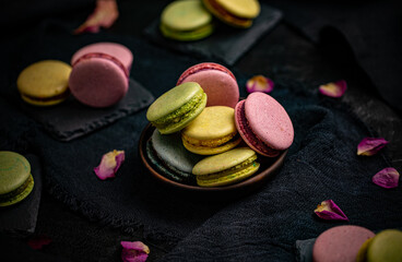 Colorful French or Italian macaron