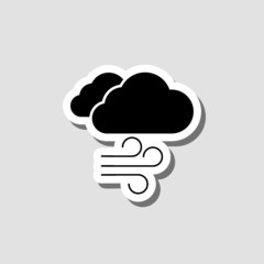 Wind cloud sticker icon isolated on gray background