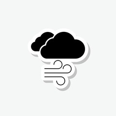 Wind cloud sticker icon isolated on gray background