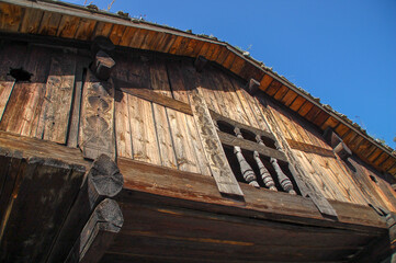 Old, traditional wooden viking house in Norway