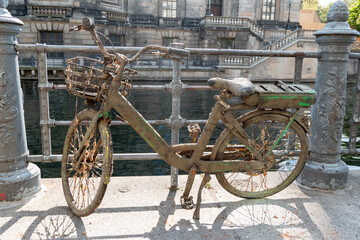 Electric bicycle on the banks of the Spree in Berlin.