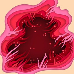 Banner set with 3D abstract background and paper cut shapes. Design layout for business presentations, flyers, posters and invitations. Colorful carving art.