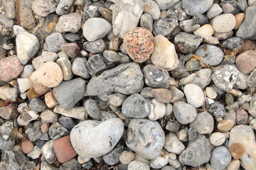 colorful pebbles on the beach