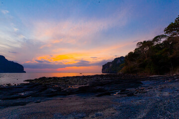 beautiful sunset on Phi-Phi Don, Thailand